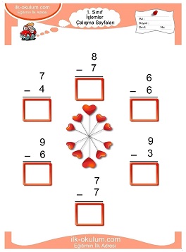 Çocuklar İçin toplam işlemi yaprak testleri 